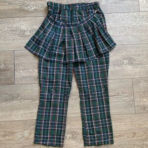 Y2K AC/DC Rag Punk Plaid Pants w Attached Skirt Look Vivienne Westwood Vibes